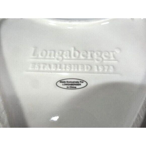 Longaberger Sweetest Heart Serving Bowl Ivory White 2005 8 x 8 Heart Lace Edge - Picture 6 of 6